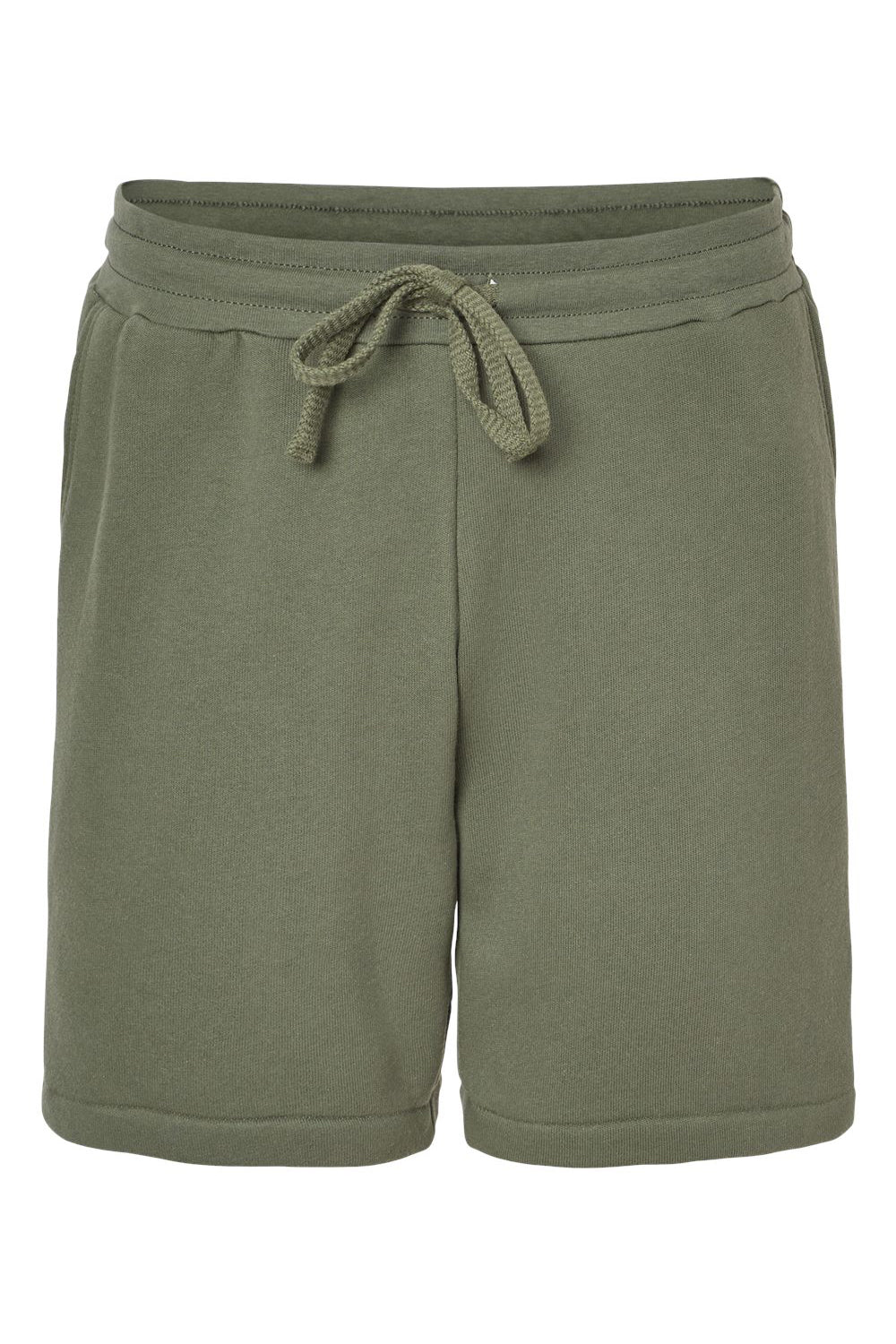 Bella + Canvas 3724 Mens Shorts w/ Pockets Military Green Flat Front