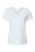 Bella + Canvas BC6405CVC/6405CVC Womens CVC Short Sleeve V-Neck T-Shirt Solid White Flat Front