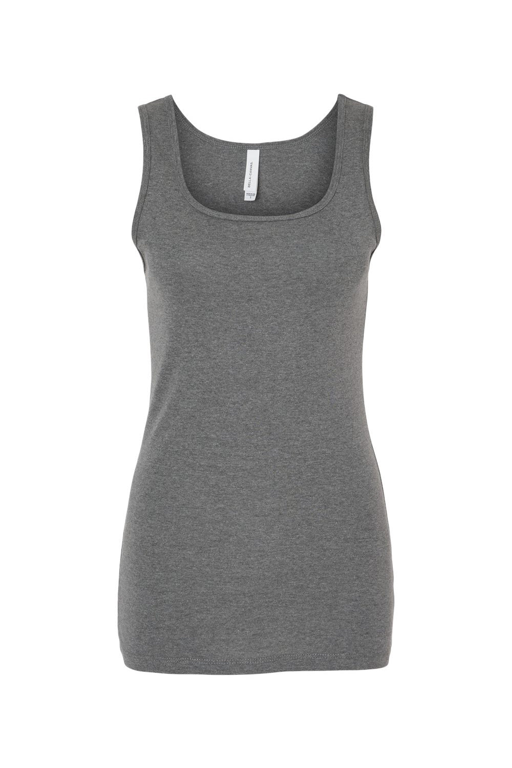 Bella + Canvas 1081 Womens Micro Ribbed Tank Top Heather Deep Grey Flat Front