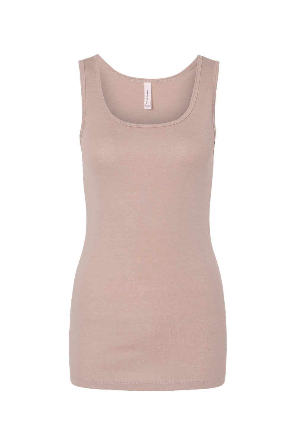 Bella + Canvas 1081 Womens Micro Ribbed Tank Top Heather Pink Gravel Flat Front