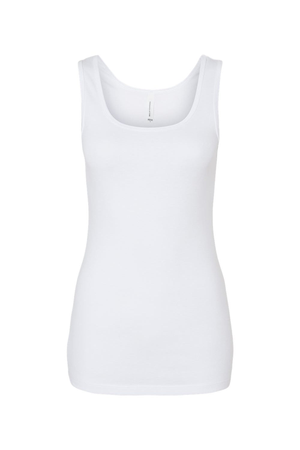 Bella + Canvas 1081 Womens Micro Ribbed Tank Top White Flat Front