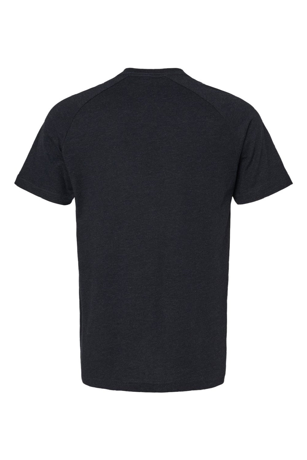 Bella + Canvas 3201 Mens CVC Raglan Short Sleeve Crewneck T-Shirt Heather Black Flat Back