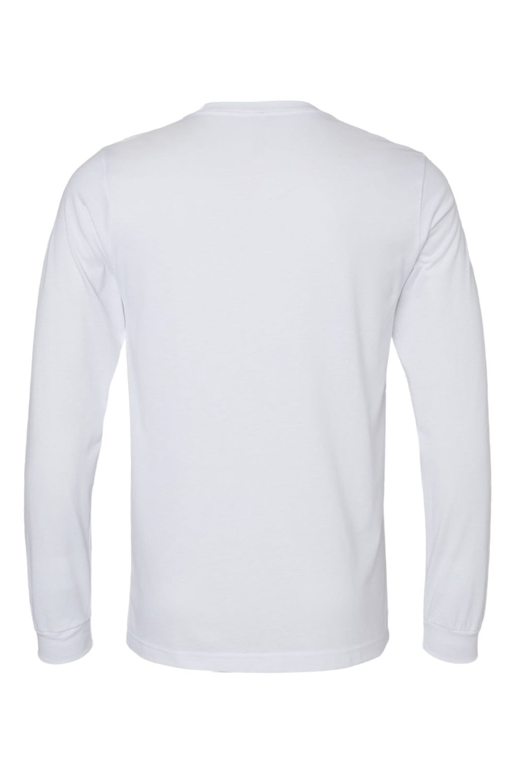 Bella + Canvas BC3501CVC/3501CVC Mens CVC Long Sleeve Crewneck T-Shirt Solid White Flat Back