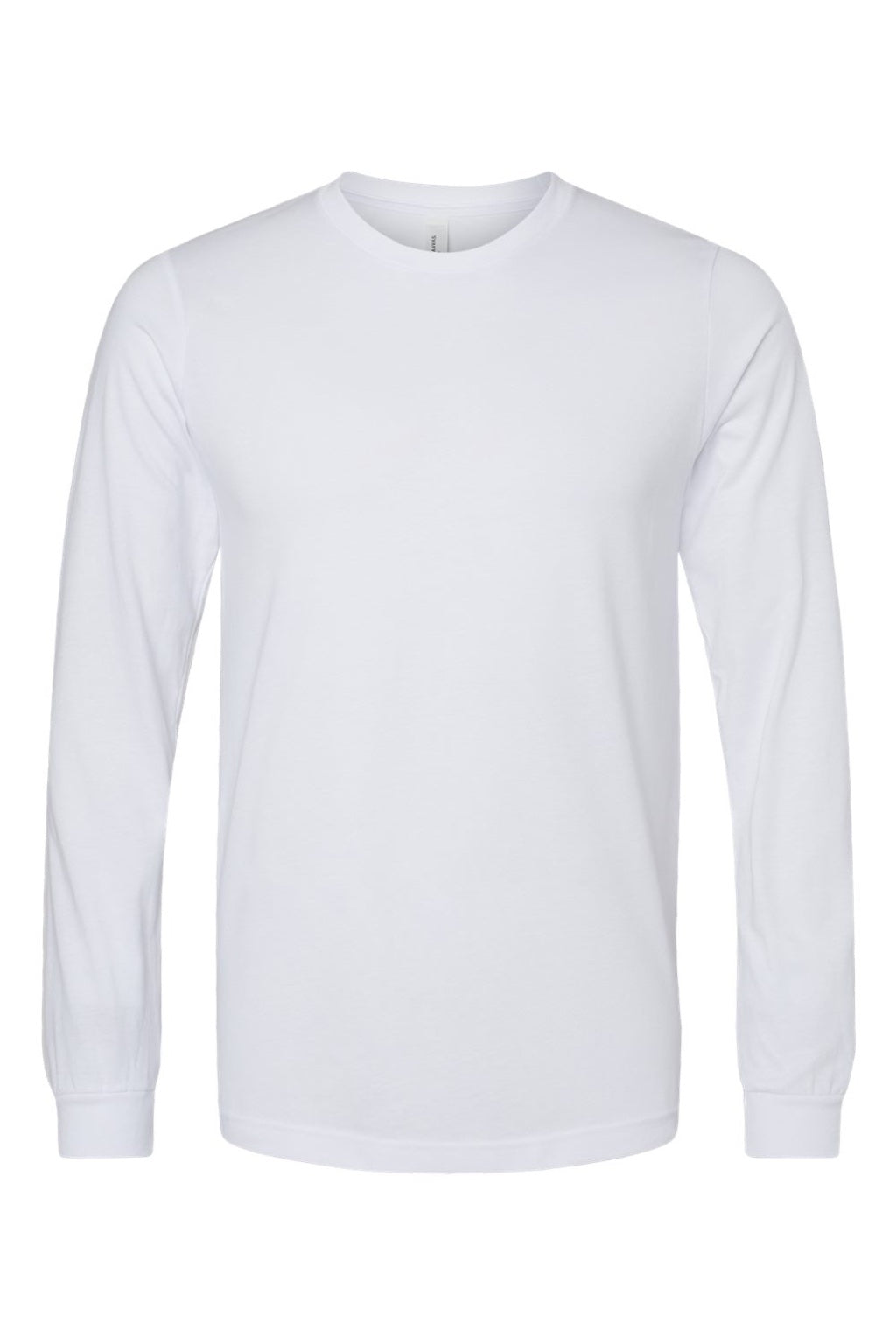 Bella + Canvas BC3501CVC/3501CVC Mens CVC Long Sleeve Crewneck T-Shirt Solid White Flat Front