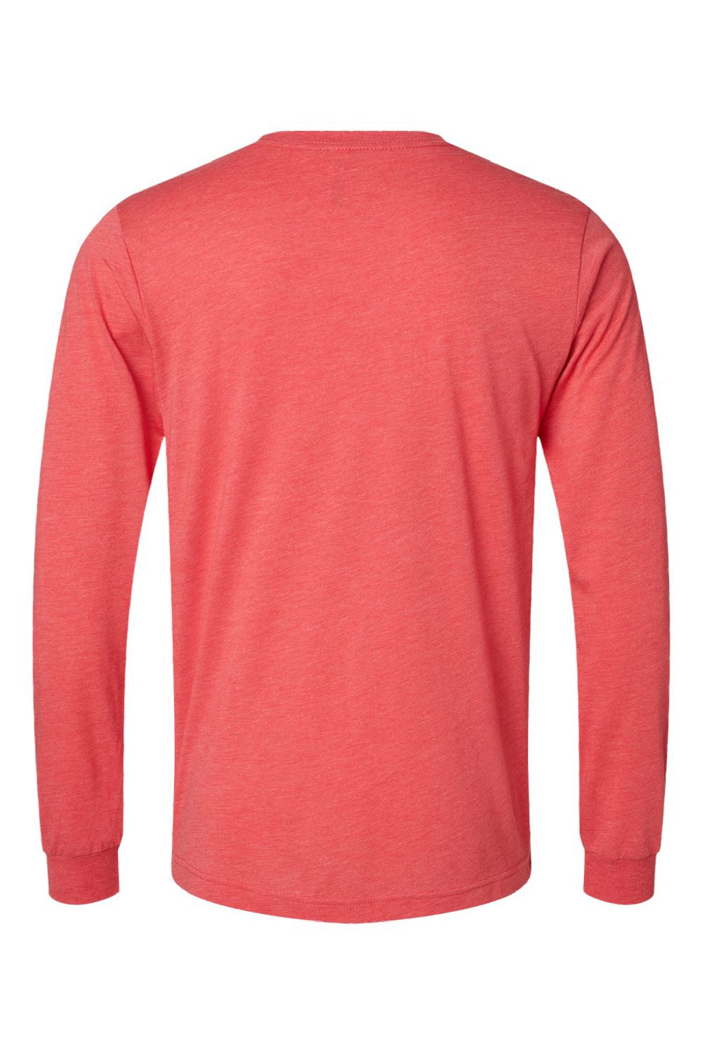 Bella + Canvas BC3513/3513 Mens Jersey Long Sleeve Crewneck T-Shirt Red Flat Back