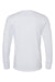 Bella + Canvas BC3513 Mens Long Sleeve Crewneck T-Shirt Solid White Flat Back