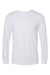 Bella + Canvas BC3513/3513 Mens Jersey Long Sleeve Crewneck T-Shirt Solid White Flat Front
