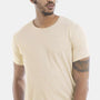Alternative Mens Botanical Dye Short Sleeve Crewneck T-Shirt - Heather Pale Turmeric Yellow - NEW