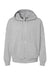 Bella + Canvas 3759 Mens Sponge Fleece Full Zip Hooded Sweatshirt Hoodie w/ Pockets Heather Grey Flat Front