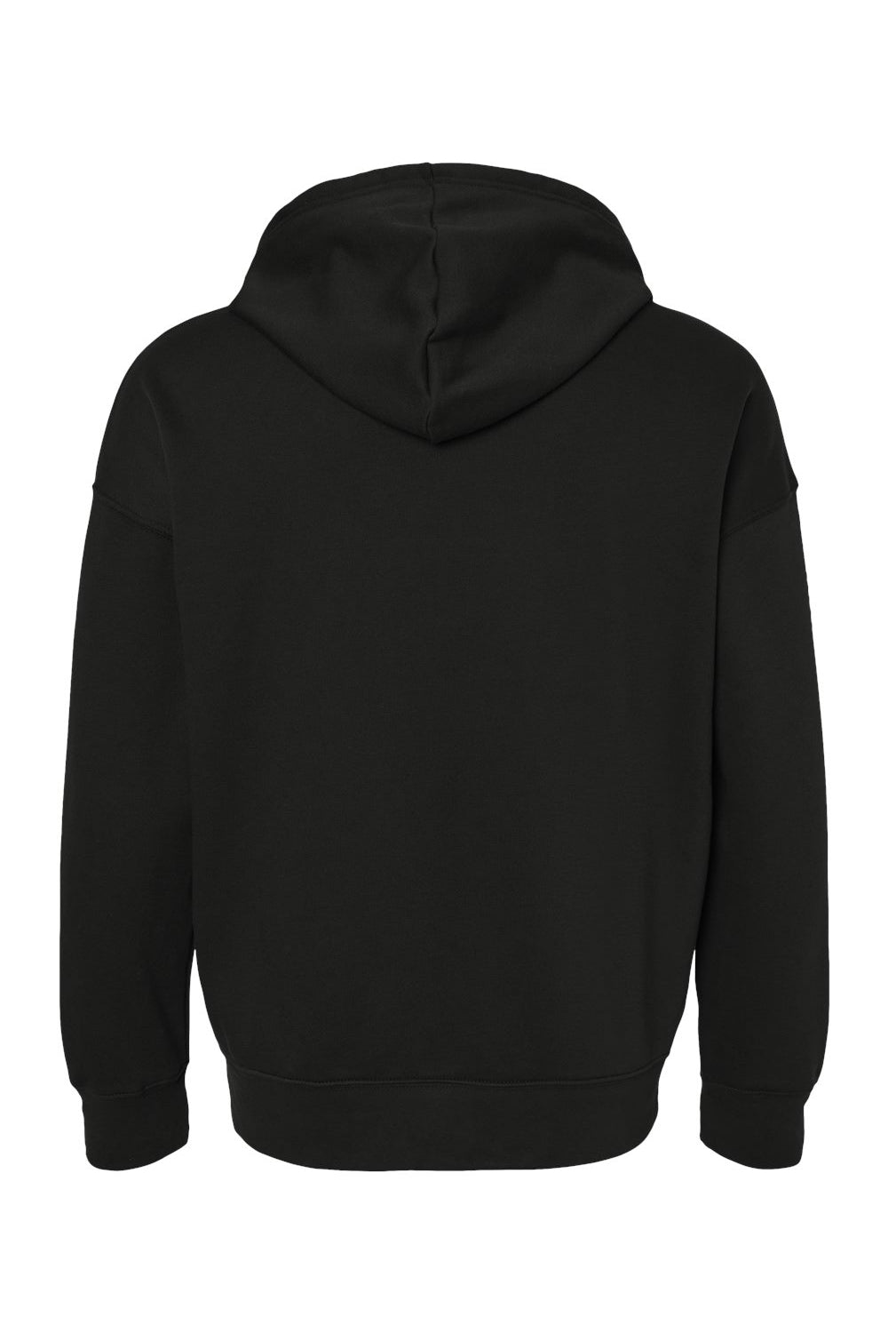 Bella + Canvas 3759 Mens Sponge Fleece Full Zip Hooded Sweatshirt Hoodie w/ Pockets Black Flat Back