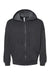 Bella + Canvas 3759 Mens Sponge Fleece Full Zip Hooded Sweatshirt Hoodie w/ Pockets Heather Dark Grey Flat Front