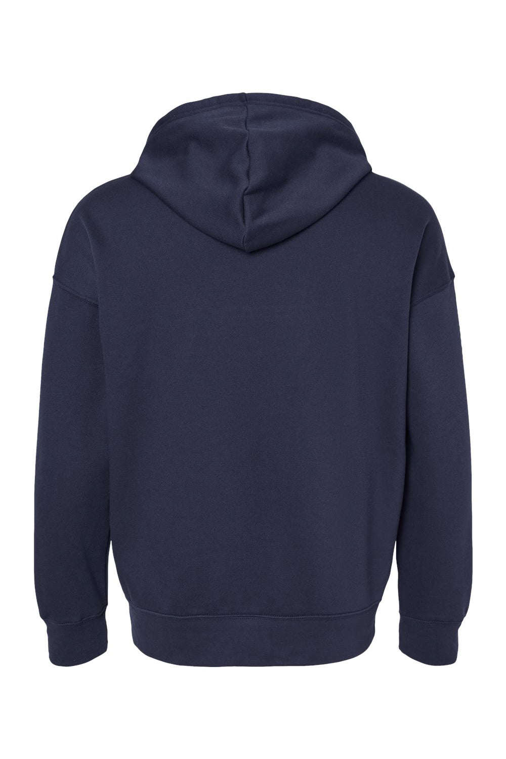 Bella + Canvas 3759 Mens Sponge Fleece Full Zip Hooded Sweatshirt Hoodie w/ Pockets Navy Blue Flat Back