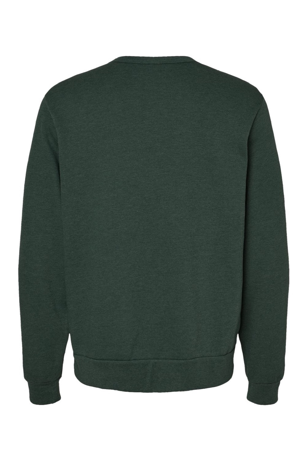 Bella + Canvas BC3911/3911 Mens Classic Crewneck Sweatshirt Heather Forest Green Flat Back