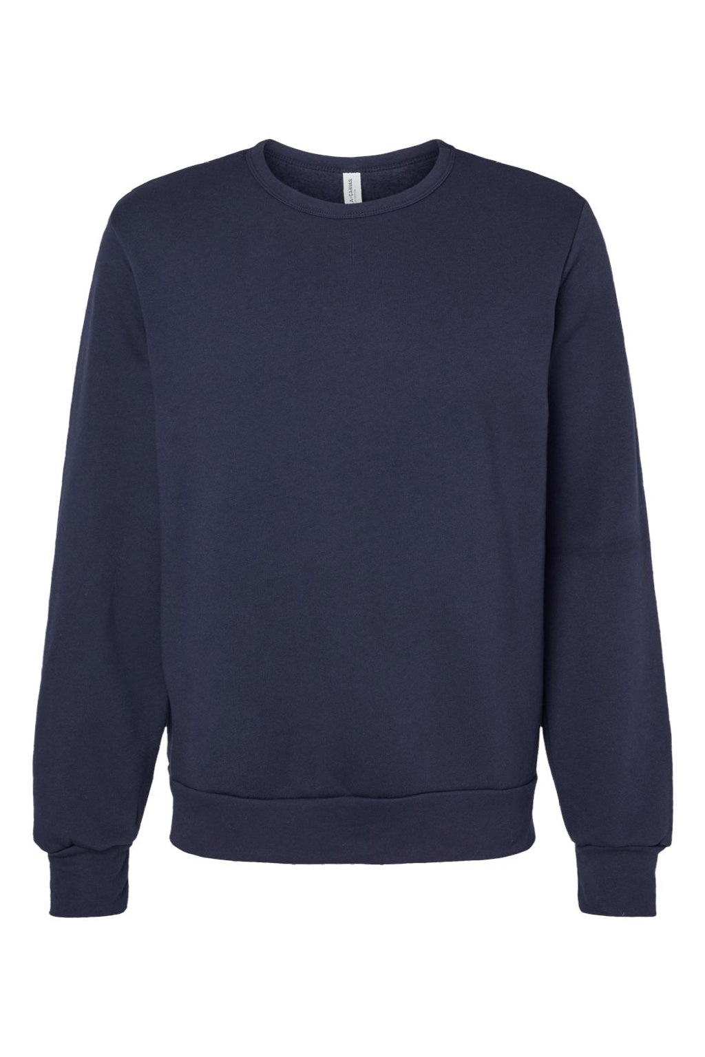 Bella + Canvas BC3911/3911 Mens Classic Crewneck Sweatshirt Navy Blue Flat Front