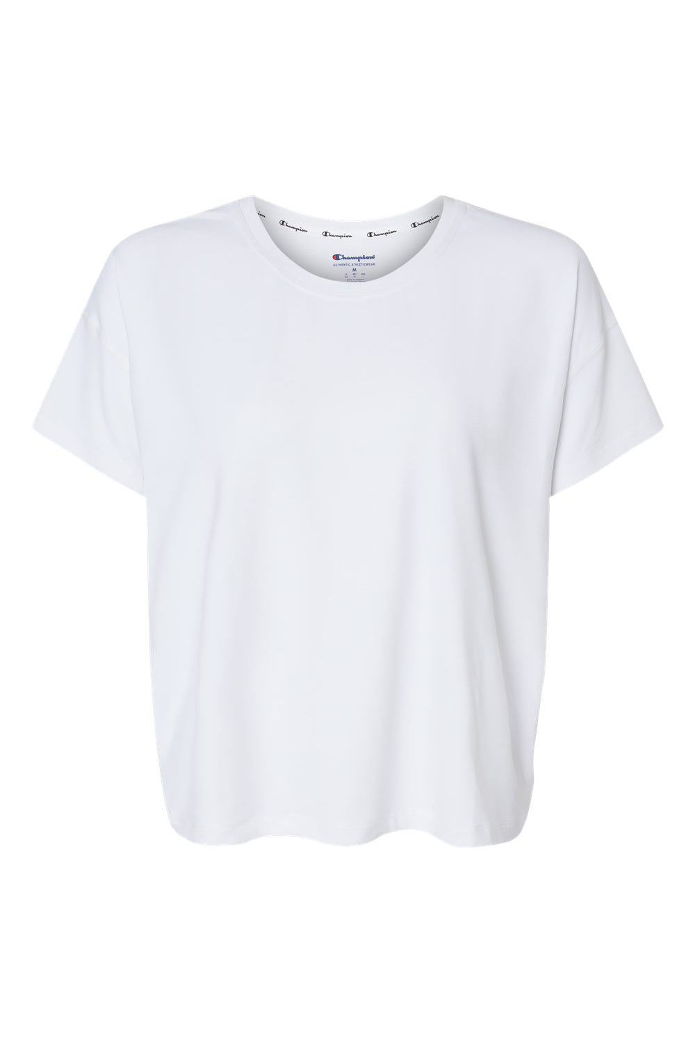 Champion CHP130 Womens Sport Soft Touch Short Sleeve Crewneck T-Shirt White Flat Front