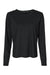 Champion CHP140 Womens Sport Soft Touch Long Sleeve Crewneck T-Shirt Black Flat Front