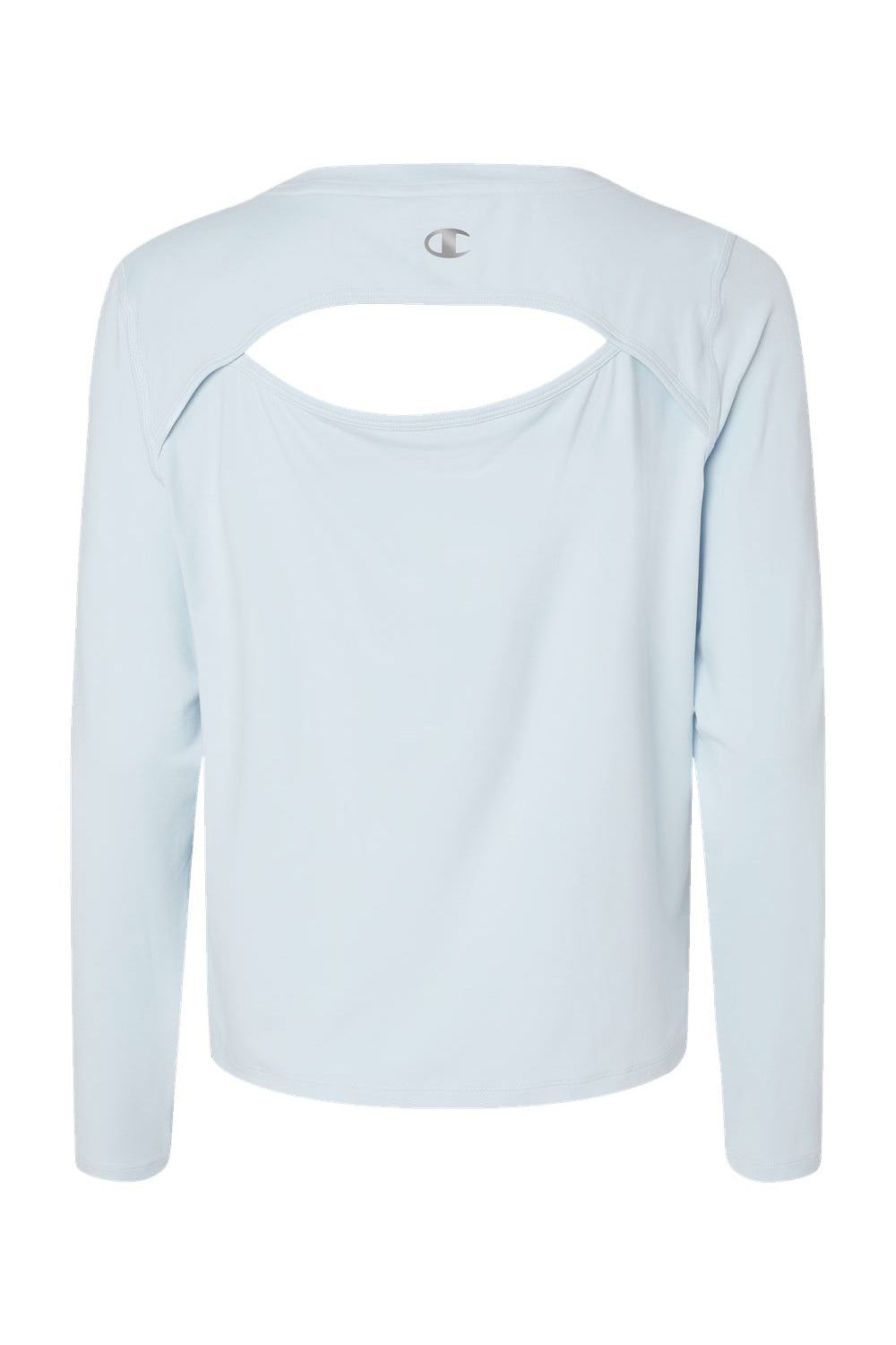 Champion CHP140 Womens Sport Soft Touch Long Sleeve Crewneck T-Shirt Collage Blue Flat Back