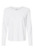 Champion CHP140 Womens Sport Soft Touch Long Sleeve Crewneck T-Shirt White Flat Front