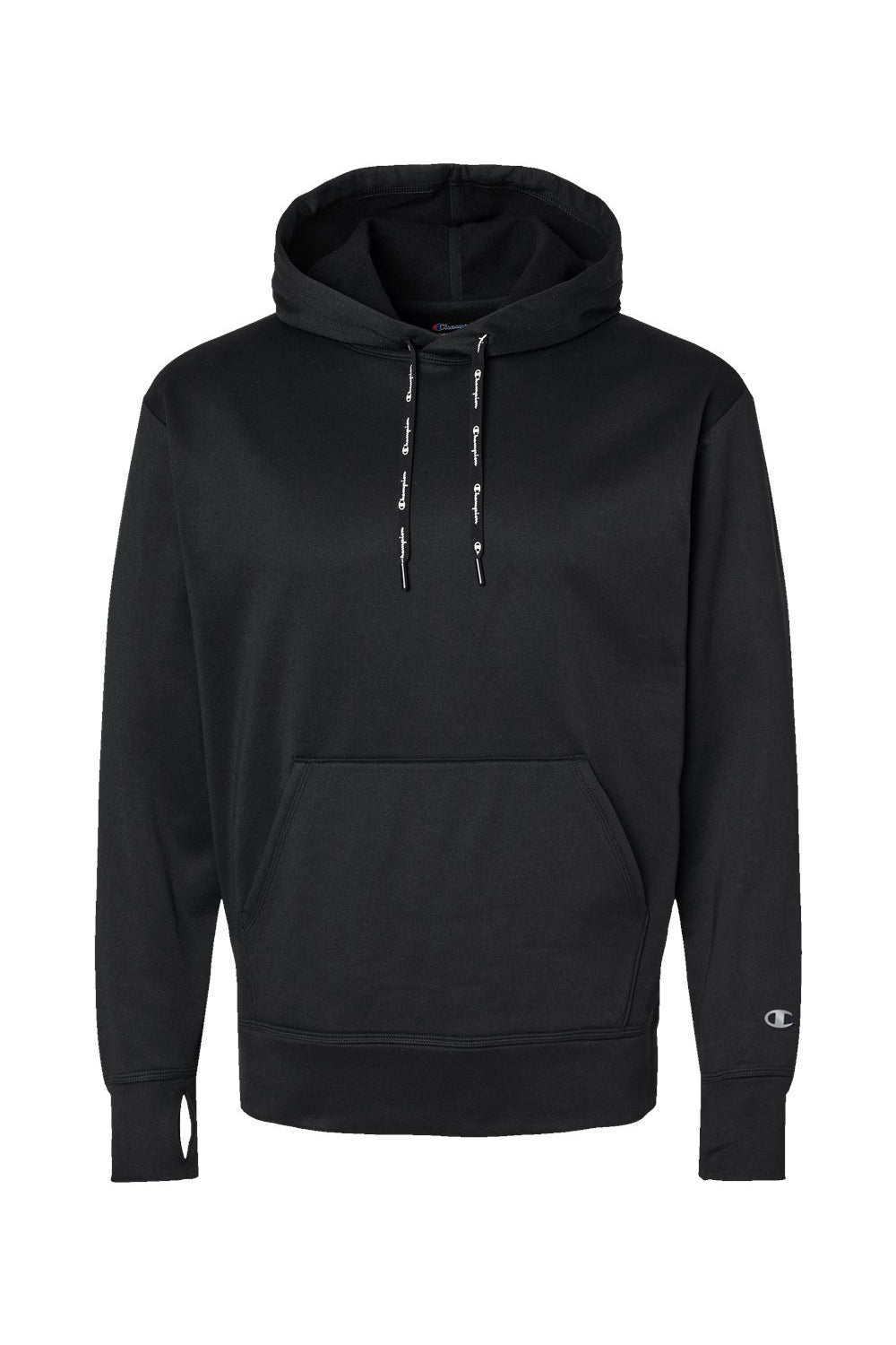 Champion CHP180 Mens Sport Hooded Sweatshirt Hoodie w/ Pouch Pocket Black Flat Front