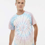 Dyenomite Mens Spiral Tie Dyed Short Sleeve Crewneck T-Shirt - Desert Rainbow - NEW