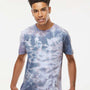 Dyenomite Mens LaMer Over Dyed Crinkle Tie Dyed Short Sleeve Crewneck T-Shirt - Arctic - NEW