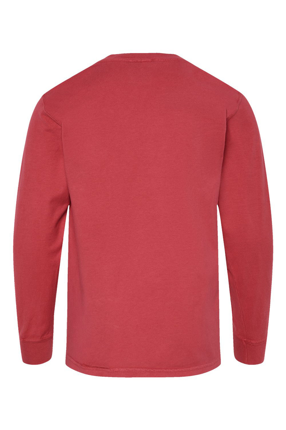 ComfortWash By Hanes GDH275 Youth Garment Dyed Long Sleeve Crewneck T-Shirt Crimson Fall Red Flat Back