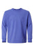 ComfortWash By Hanes GDH275 Youth Garment Dyed Long Sleeve Crewneck T-Shirt Deep Forte Blue Flat Front