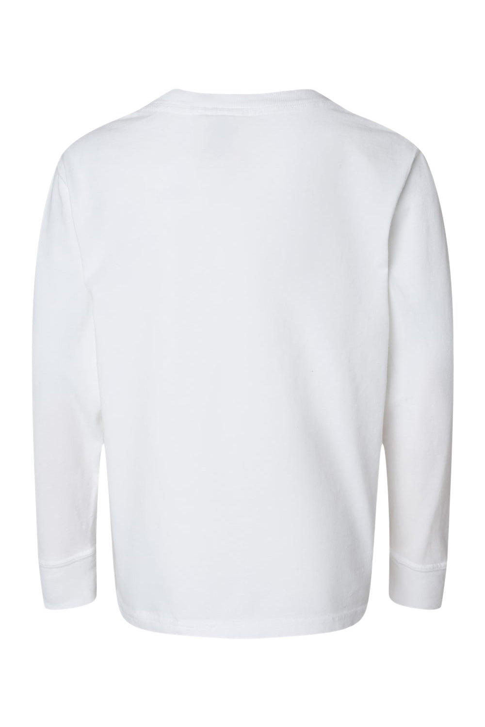 ComfortWash By Hanes GDH275 Youth Garment Dyed Long Sleeve Crewneck T-Shirt White Flat Back