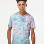 Dyenomite Mens LaMer Over Dyed Crinkle Tie Dyed Short Sleeve Crewneck T-Shirt - Pacific - NEW