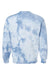 Dyenomite 681VR Mens Tie Dyed Crewneck Sweatshirt Cloudy Sky Crystal Flat Back