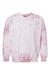 Dyenomite 681VR Mens Tie Dyed Crewneck Sweatshirt Rose Crystal Flat Front