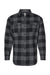 Burnside 8210 Mens Flannel Long Sleeve Button Down Shirt w/ Double Pockets Charcoal Grey/Black Flat Front