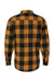 Burnside B8210/8210 Mens Flannel Long Sleeve Button Down Shirt w/ Double Pockets Tobacco/Black Flat Back