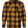 Burnside Mens Flannel Long Sleeve Button Down Shirt w/ Double Pockets - Tobacco/Black