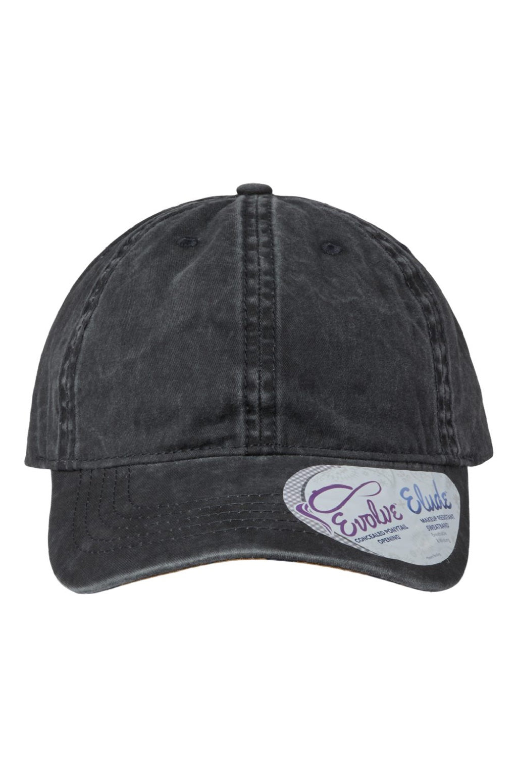 Infinity Her Hats CASSIE Womens Pigment Dyed Moisture Wicking Adjustable Hat Black/Leopard Flat Front