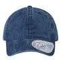 Infinity Her Hats Womens Pigment Dyed Moisture Wicking Adjustable Hat - Navy Blue/Stripes