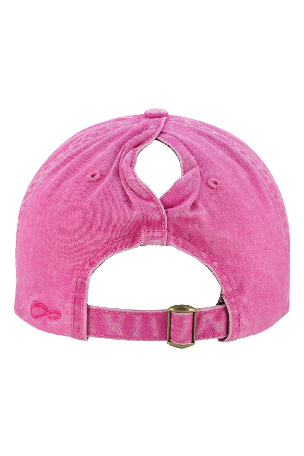 Infinity Her Hats CASSIE Womens Pigment Dyed Moisture Wicking Adjustable Hat Rose Pink/Polka Dots Flat Back