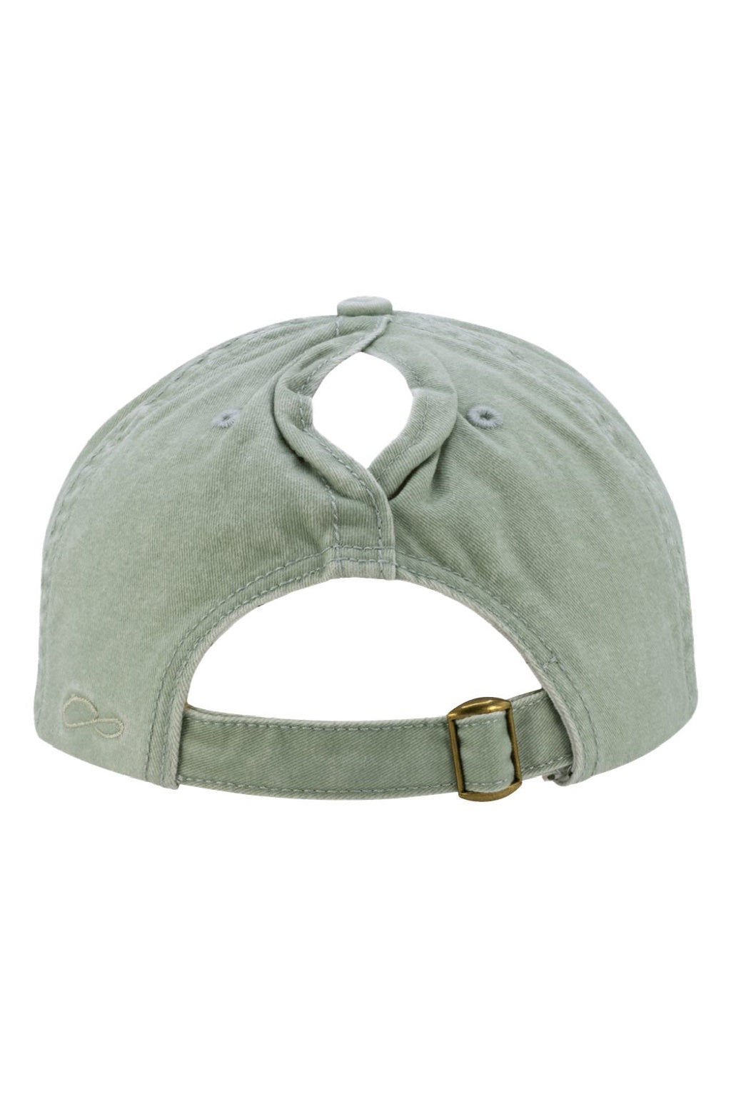 Infinity Her Hats CASSIE Womens Pigment Dyed Moisture Wicking Adjustable Hat Sage Green/Polka Dots Flat Back