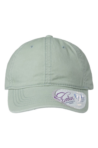 Infinity Her Hats CASSIE Womens Pigment Dyed Moisture Wicking Adjustable Hat Sage Green/Polka Dots Flat Front