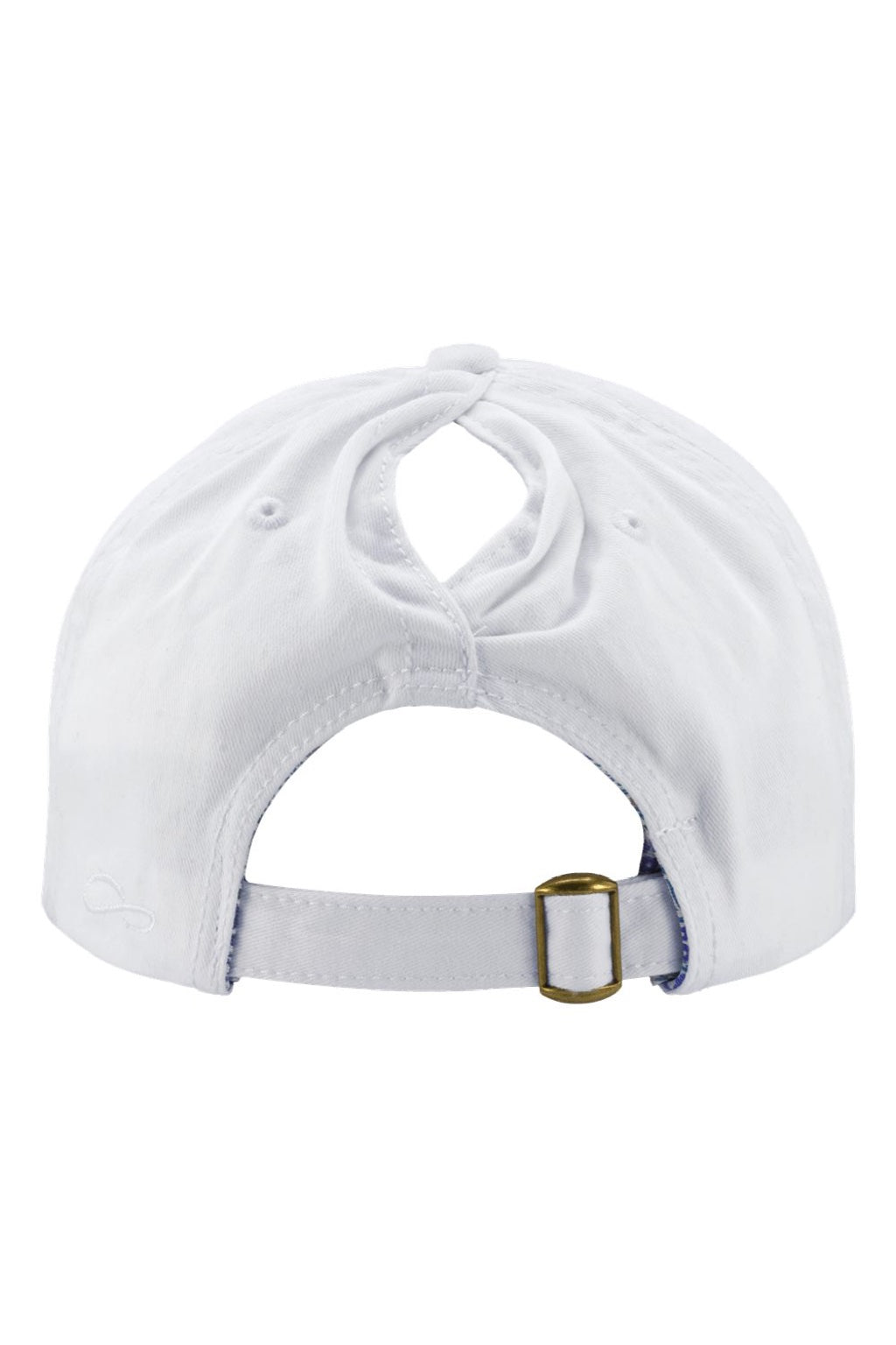 Infinity Her Hats CASSIE Womens Pigment Dyed Moisture Wicking Adjustable Hat White/Floral Flat Back
