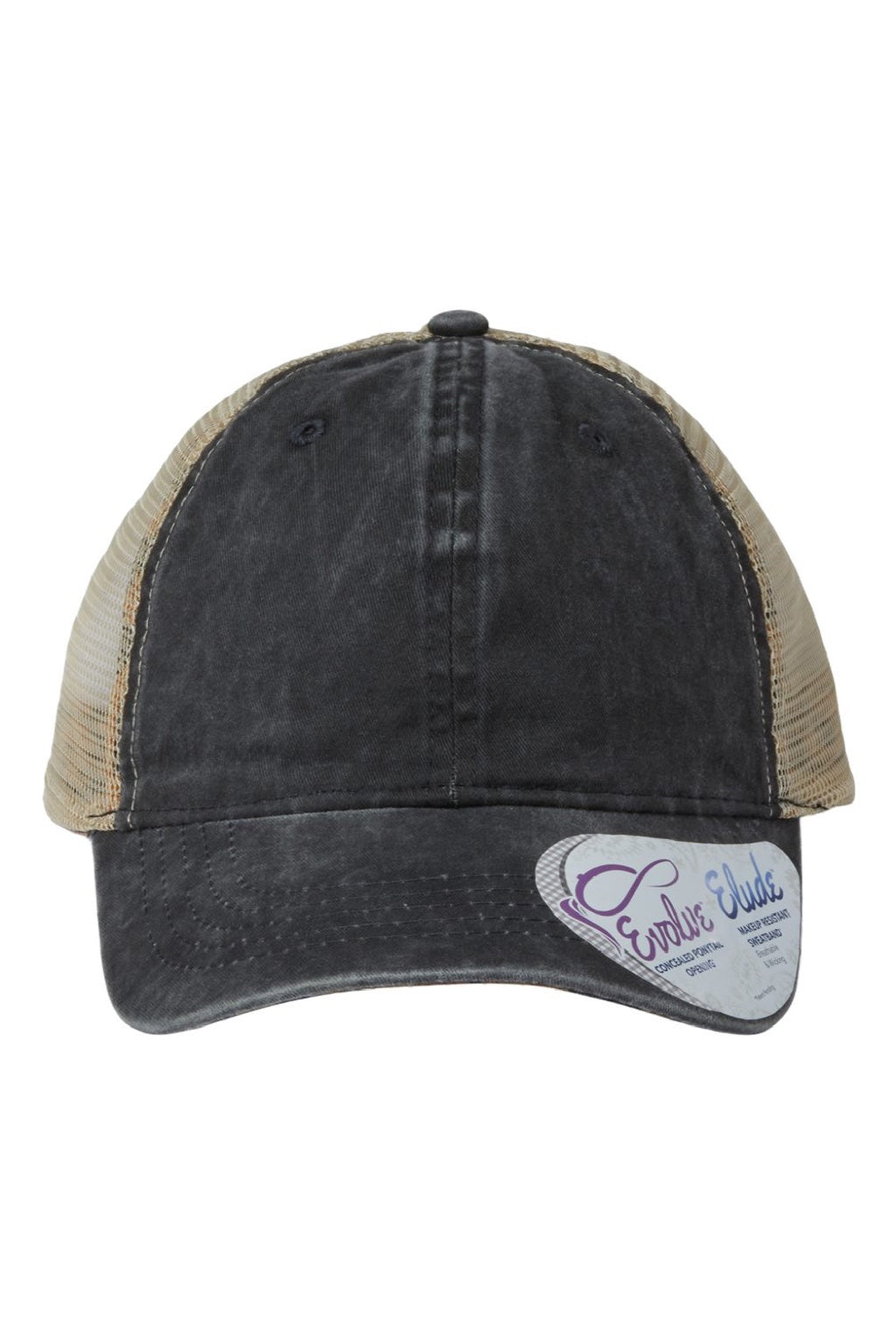 Infinity Her Hats TESS Womens Washed Mesh Back Moisture Wicking Snapback Hat Black/Leopard Flat Front