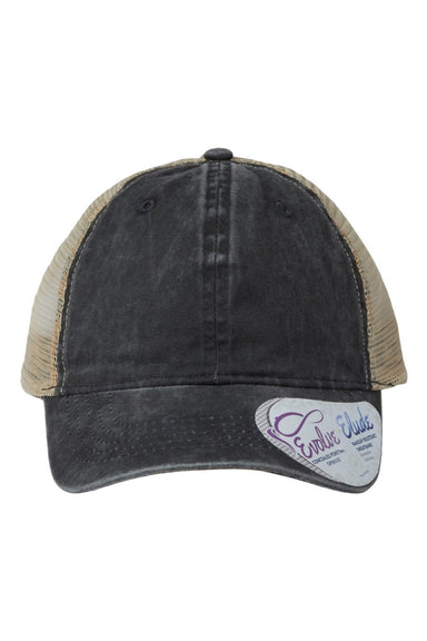 Infinity Her Hats TESS Womens Washed Mesh Back Moisture Wicking Snapback Hat Black/Leopard Flat Front