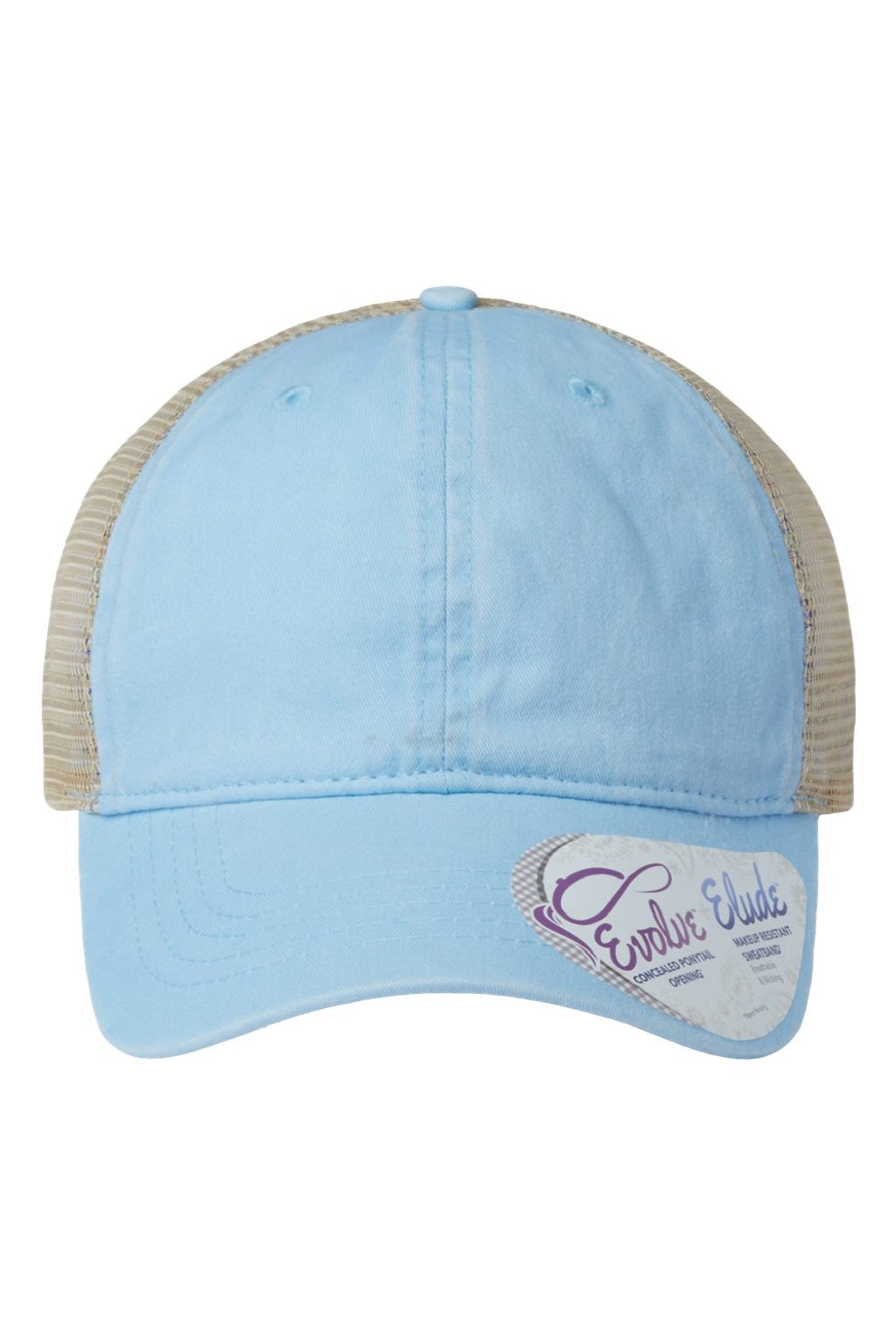 Infinity Her Hats TESS Womens Washed Mesh Back Moisture Wicking Snapback Hat Cashmere Blue/Floral Flat Front