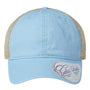 Infinity Her Hats Womens Washed Mesh Back Moisture Wicking Snapback Hat - Cashmere Blue/Floral