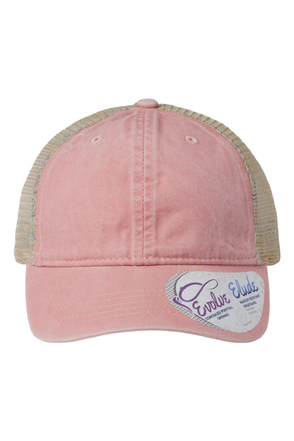 Infinity Her Hats TESS Womens Washed Mesh Back Moisture Wicking Snapback Hat Dusty Pink/Floral Flat Front