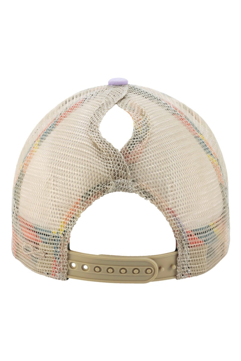 Infinity Her Hats TESS Womens Washed Mesh Back Moisture Wicking Snapback Hat Lavender Purple/Stripes Flat Back