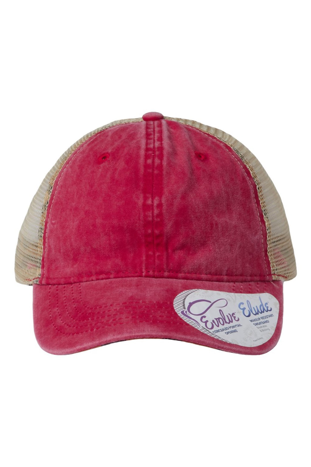 Infinity Her Hats TESS Womens Washed Mesh Back Moisture Wicking Snapback Hat Red/Leopard Flat Front