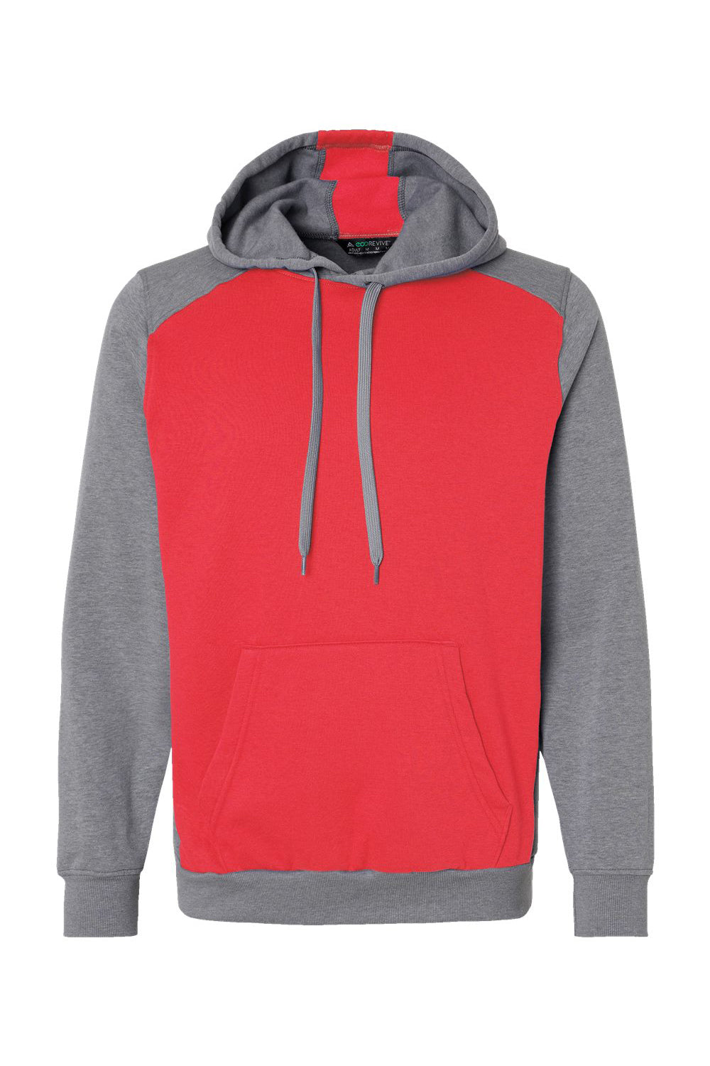Augusta Sportswear 6865 Mens Eco Revive 3 Season Fleece Hooded Sweatshirt Hoodie Scarlet Red/Heather Grey Flat Front