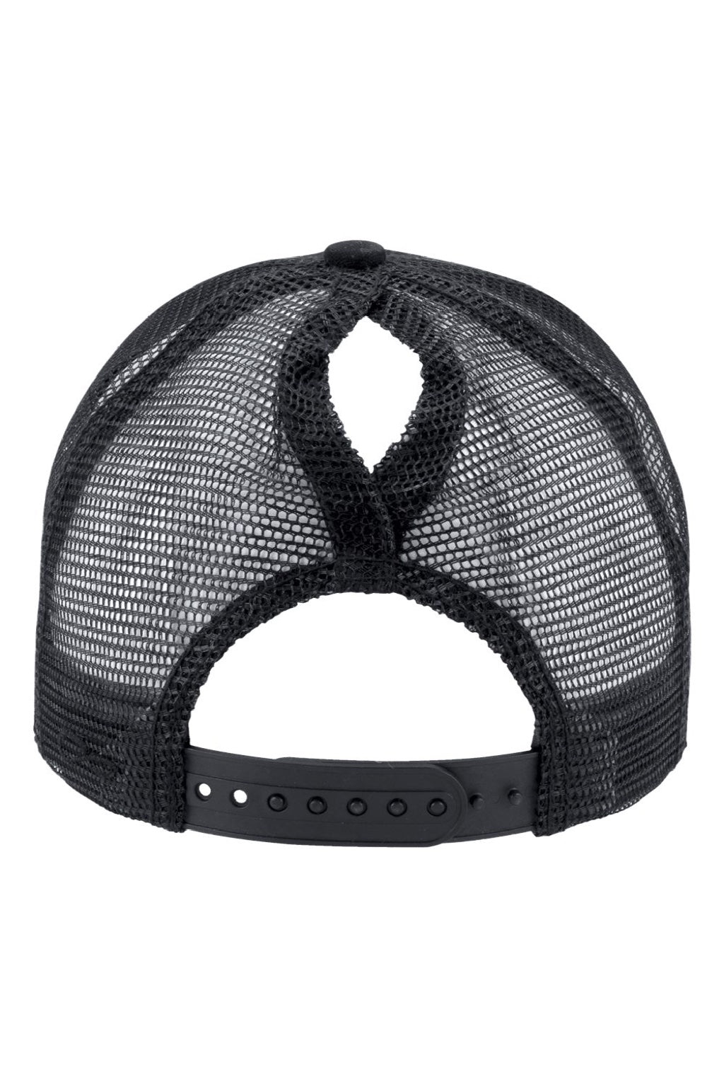 Infinity Her Hats CHARLIE Womens Modern Moisture Wicking Snapback Trucker Hat Black Flat Back