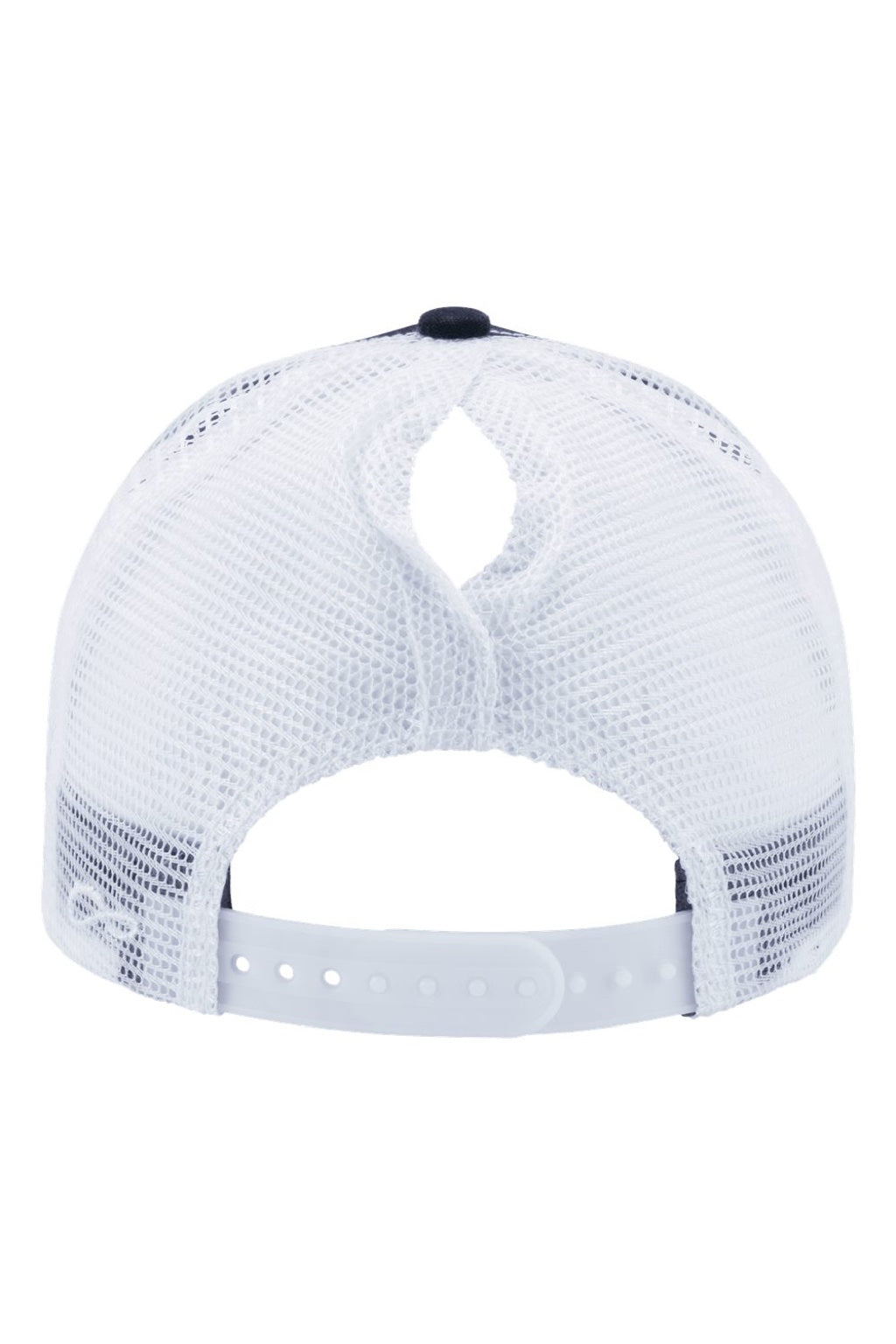 Infinity Her Hats CHARLIE Womens Modern Moisture Wicking Snapback Trucker Hat Black/White Flat Back